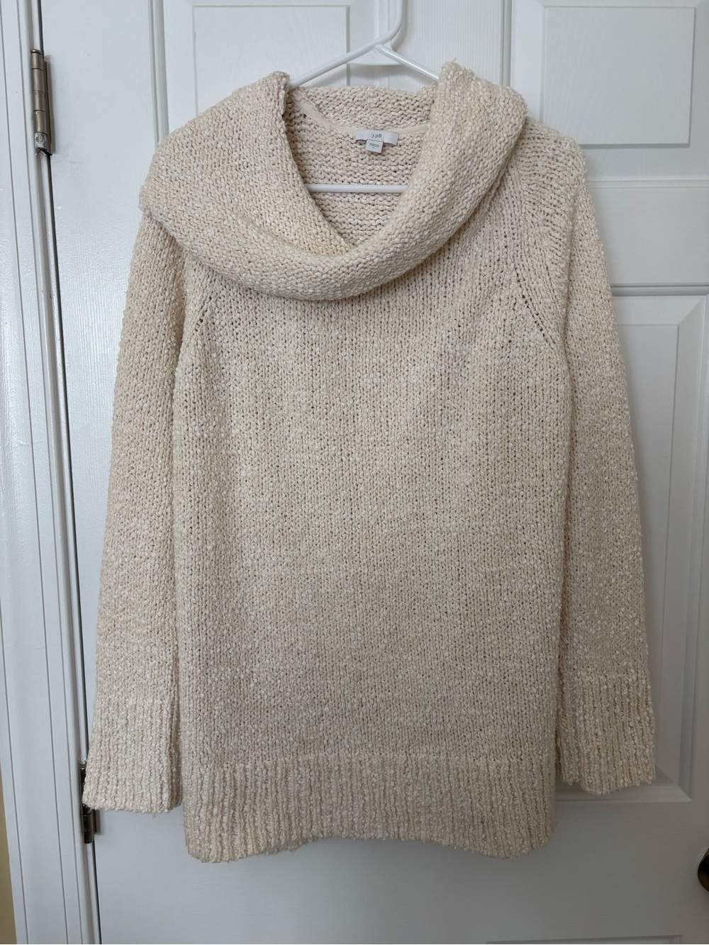 J. Jill Cream Cowl Neck Knit Sweater Large